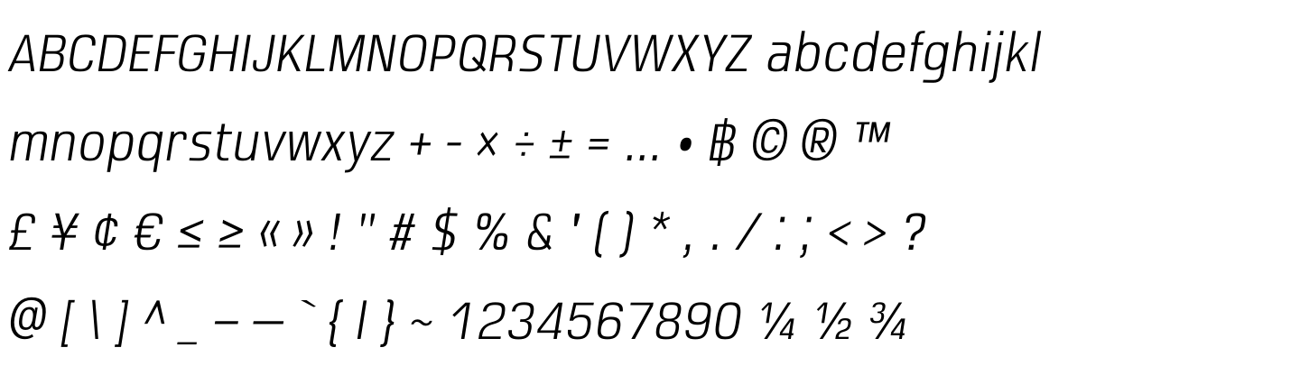 DB Sumkan Square Narrow Thin Italic